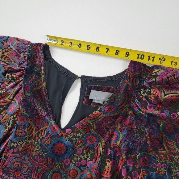 Anthropologie Mona Burnout Velvet Mini Dress Boho Paisley Bohemian Womens Sz XS - Picture 12 of 16